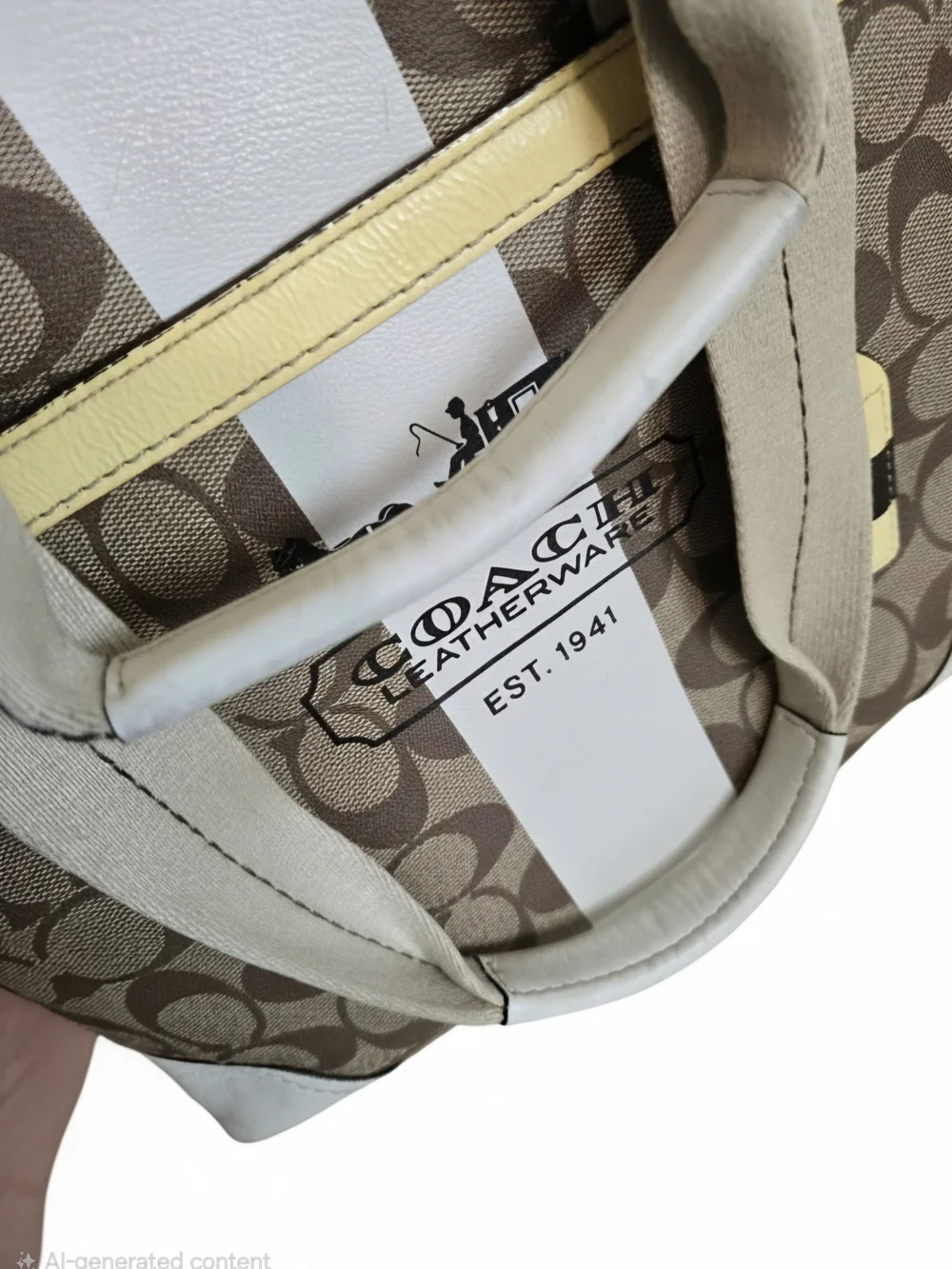 Coach Signature Heritage Stripe Tote Bag